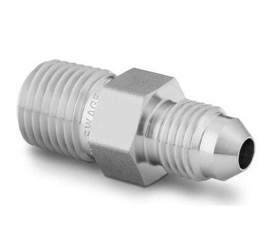 Stainless Steel Pipe Fitting, Adapter, 1 1/16-12 Male JIC Thread x 3/4 in. Male NPT